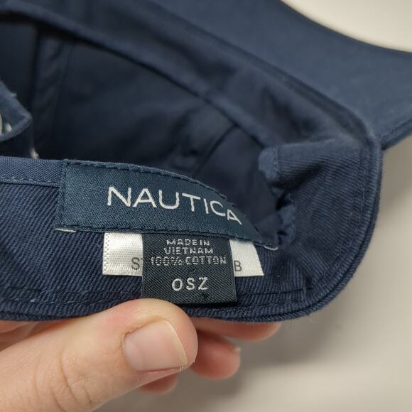 Nautica Slideback Baseball Cap Blue One Size Adjustable Embroidered Vented Holes - Picture 9 of 9